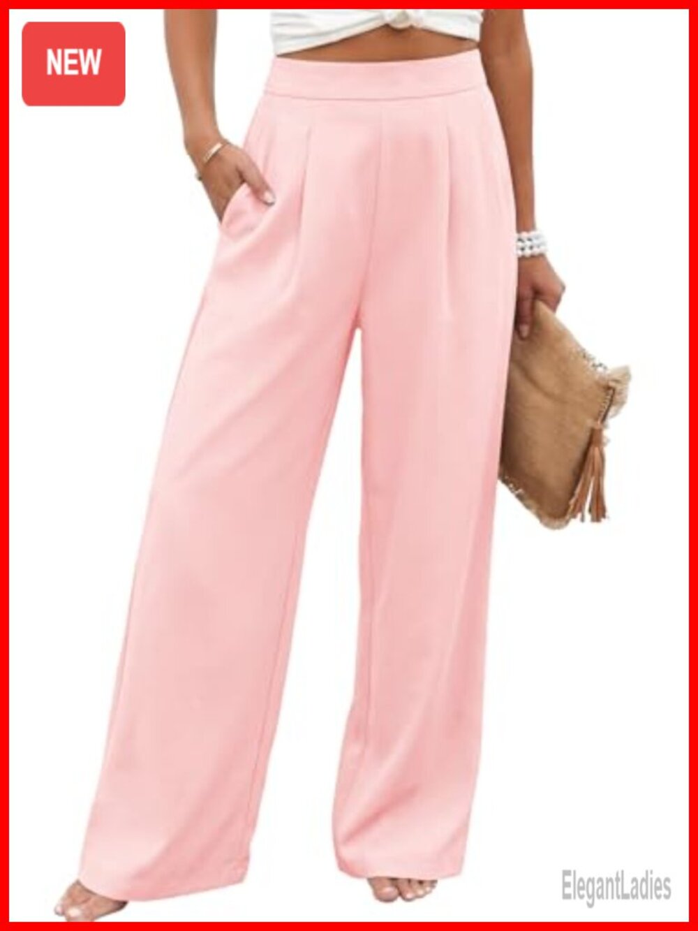 Wide Leg Dress Pants Pleated High Waisted Business Casual Palazzo Trousers